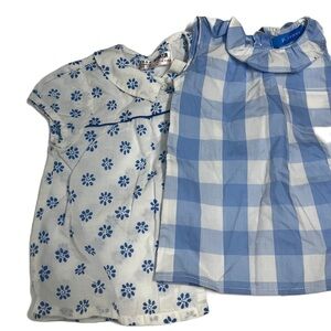 Zara baby P. James Baby girls bundle blue & white tops 9- 12 mo checkers floral